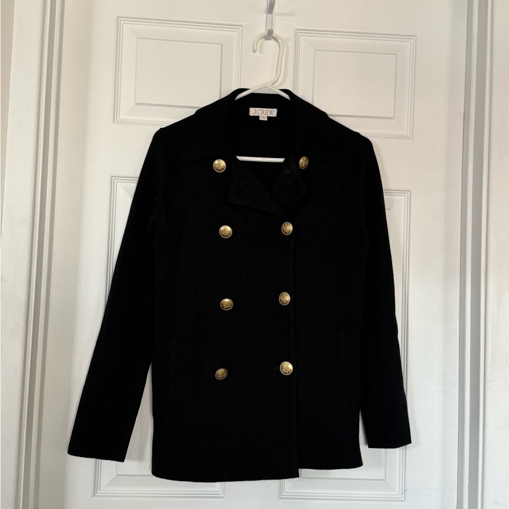 J. Crew Black Peacoat with Gold Buttons
